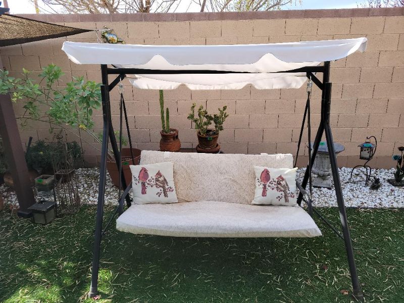 Photo 1 of METAL PATIO SWING WITH COVER 6'  WIDE