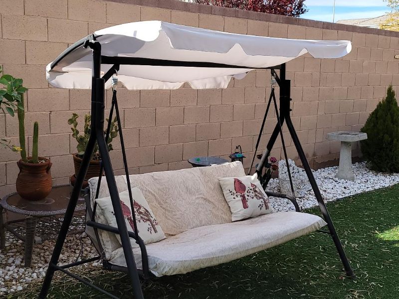 Photo 2 of METAL PATIO SWING WITH COVER 6'  WIDE