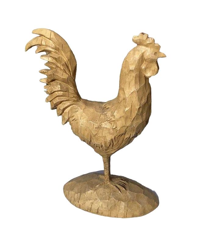 Photo 1 of HAND CARVED WOODEN ROOSTER 12" X H18"