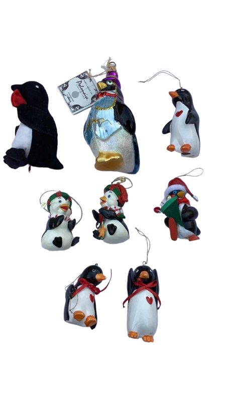 Photo 1 of 8 PIECE POLONAISE CHRISTMAS PENGUIN ORNAMENT SET