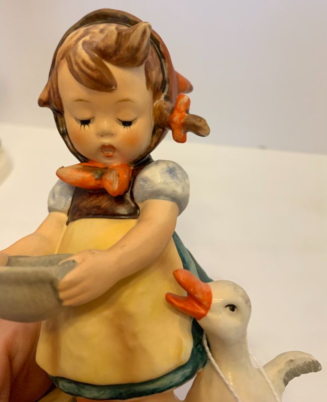 Photo 4 of PAIR OF GOEBEL PORCELAIN COLLECTIBLE KNOME ON SKIS FIGURINE H 8” AND "BE PATIENT" H6.6"