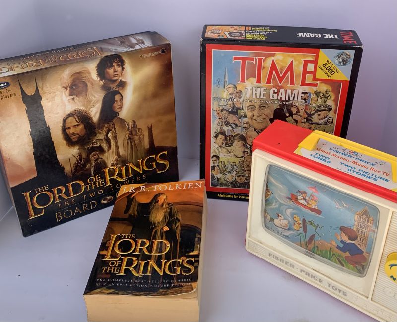 Photo 1 of TIME  GAME,  LORD OF THE RINGS GAME AND BOOK, VINTAGE FISHER PRICE TOY