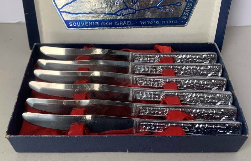 Photo 2 of PURE SILVER BUTTER KNIFE SET FROM ISRAEL