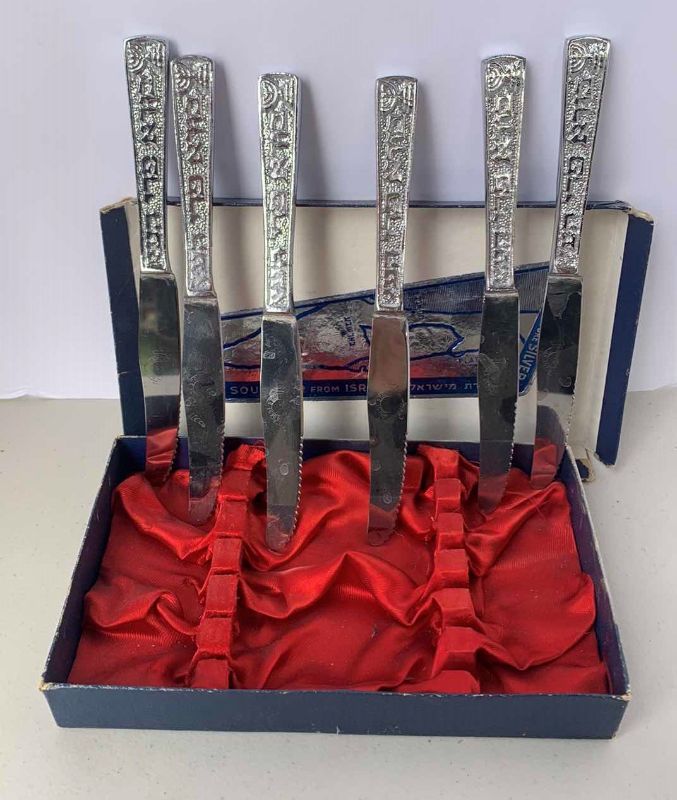 Photo 4 of PURE SILVER BUTTER KNIFE SET FROM ISRAEL