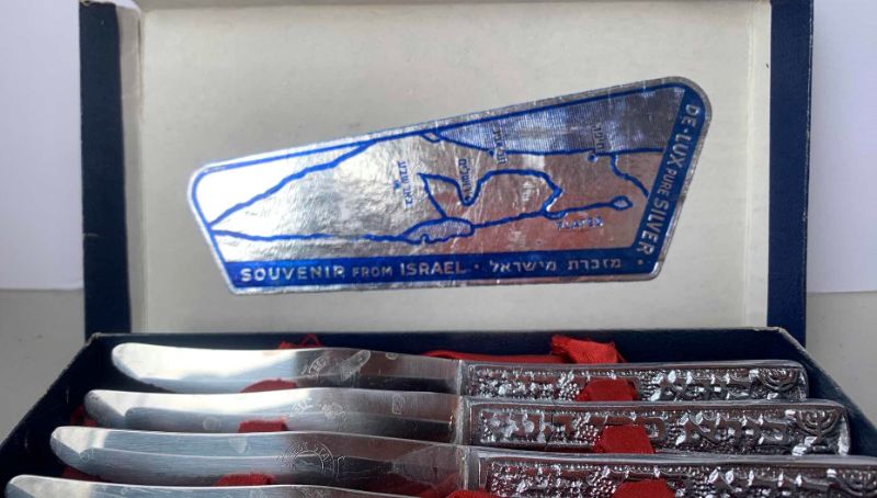 Photo 3 of PURE SILVER BUTTER KNIFE SET FROM ISRAEL