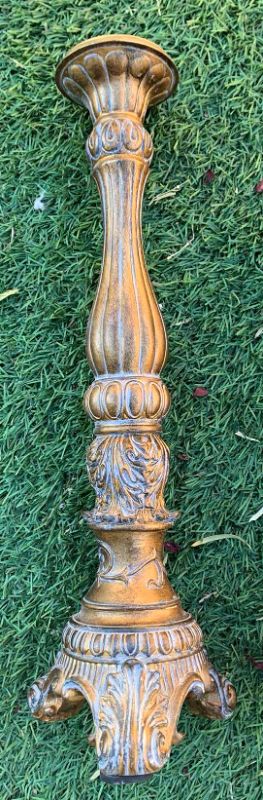 Photo 3 of RESIN CANDLESTICKS SET OF 5, TALLEST CANDLESTICK 21"