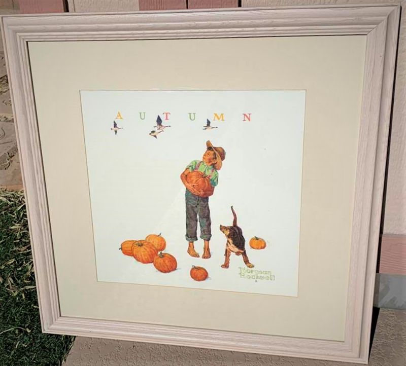 Photo 1 of WOOD FRAME AUTUMN NORMAN ROCKWELL 28" X H29"