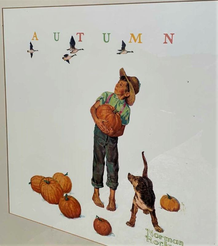 Photo 2 of WOOD FRAME AUTUMN NORMAN ROCKWELL 28" X H29"