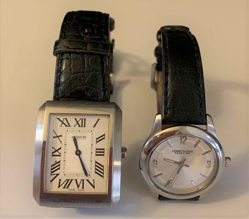 Photo 1 of TWO WATCHES, COACH (MENS) AND KENNETH COLE (LADIES) W LEATHER BANDS