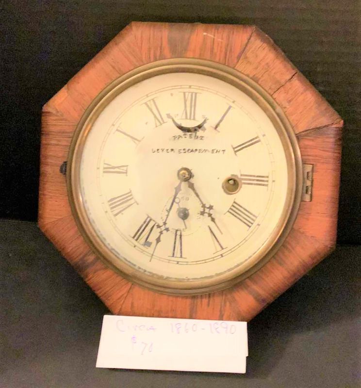 Photo 1 of ANTIQUE WOOD CLOCK LEVER ESCAPEMENT CIRCA 1860-1890