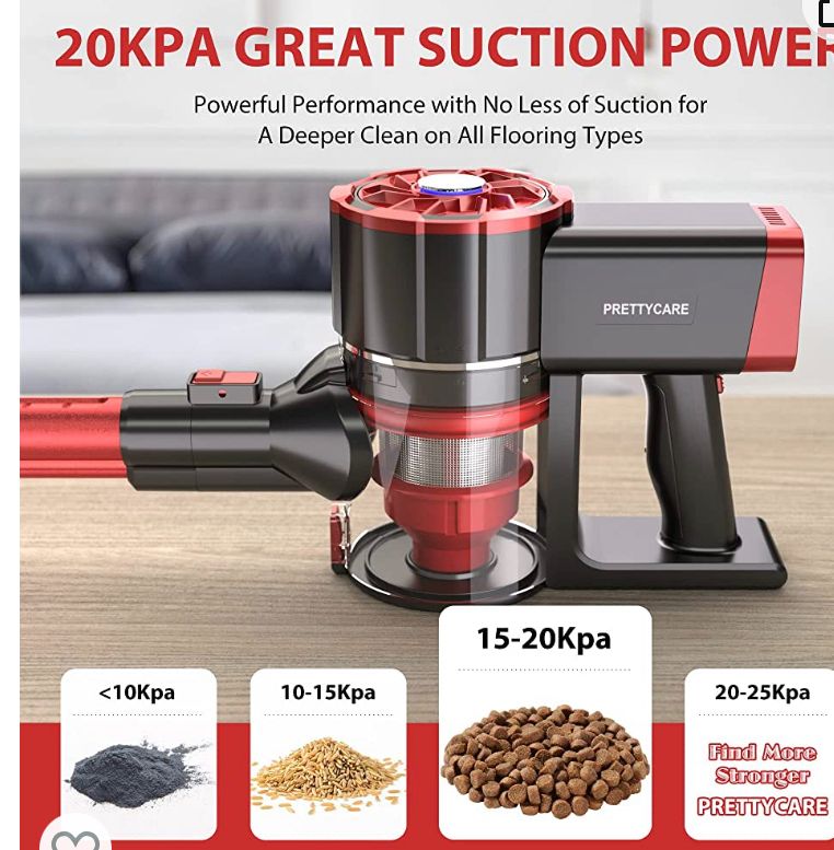 Photo 1 of NEW PRETTYCARE Cordless Vacuum Cleaner, 180W Powerful Suction Stick Vacuum with 35 min Long Runtime Detachable Battery, 4 in 1 Lightweight Quiet Vacuum Cleaner Perfect for Hardwood Floor Pet Hair. 