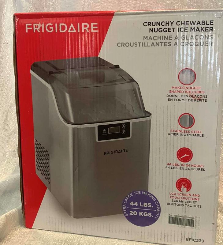 Photo 1 of FRIGIDAIRE CRUNCHY COUNTER TOP CHEWABLE NUGGET ICE MAKER V2, 44lbs per Day, Stainless Steel 