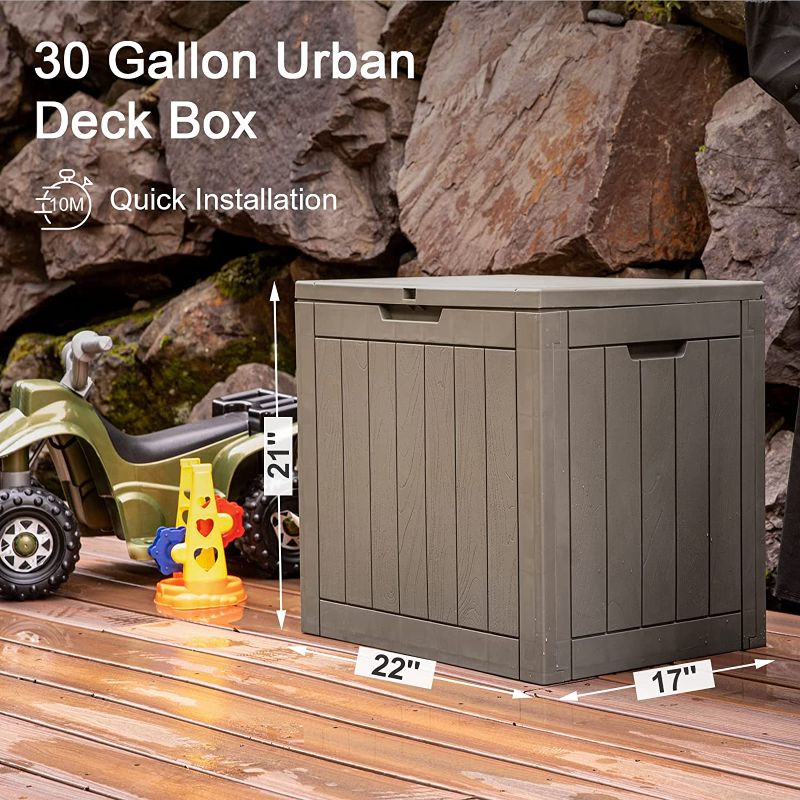 Photo 1 of DECK BOX, 30 GALLON OUTDOOR STORAGE BOX