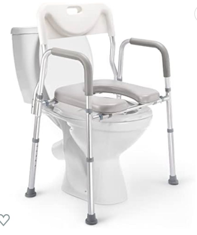 Photo 1 of AUITOA 4-in-1 RAISED TOILET SEAT WITH RAISED HANDLES AND BACK, 300lb 