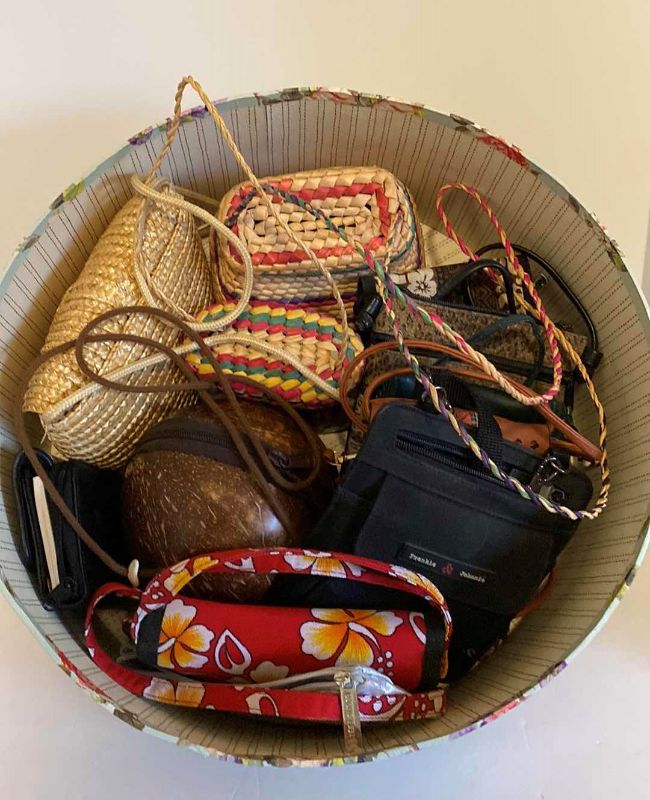 Photo 1 of HAT BOX OF SMALL ASSORTED CROSSBODY BAGS