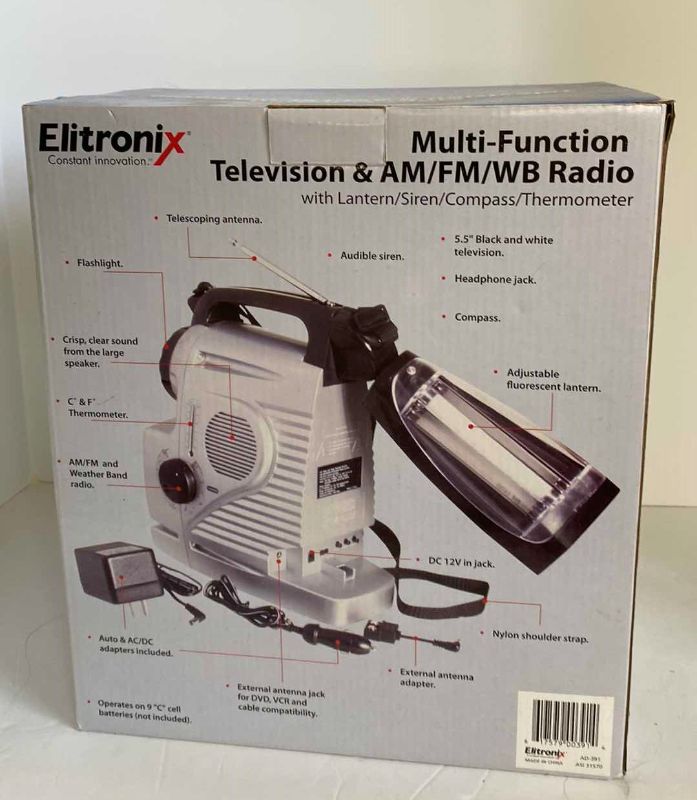 Photo 1 of ELITRONIX MULTI FUNCTION TV & AM/FM/WB RADIO