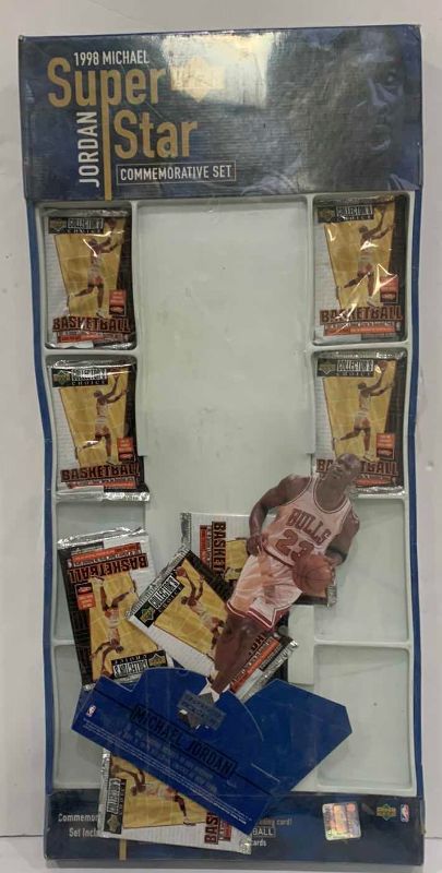 Photo 1 of VINTAGE COLLECTIBLE MICHAEL JORDAN COMMEMORATIVE SET BASKETBALL CARDS