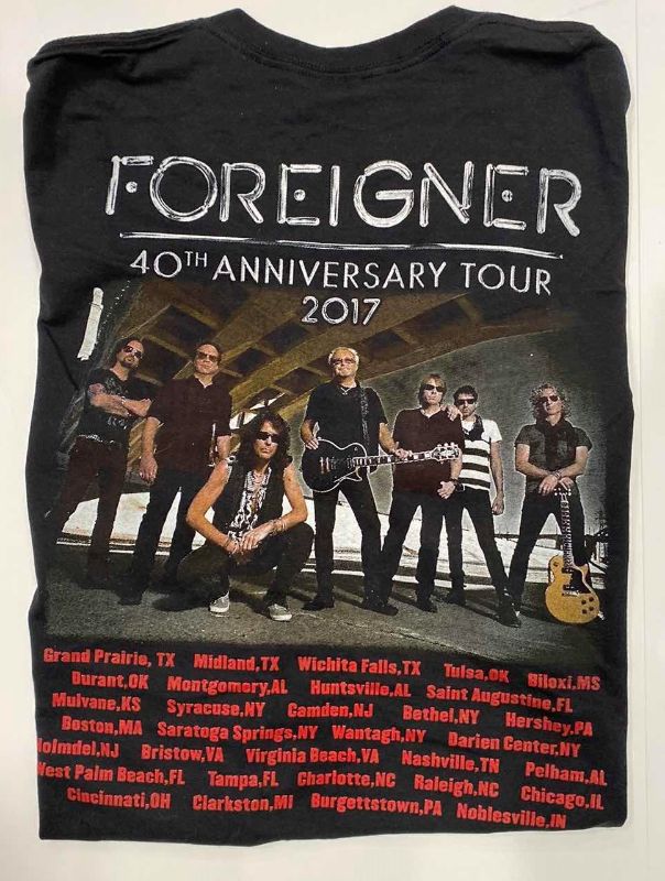 Photo 2 of NEW 2017 FOREIGNER 40th ANNIVERSARY TOUR T-SHIRT SIZE XL