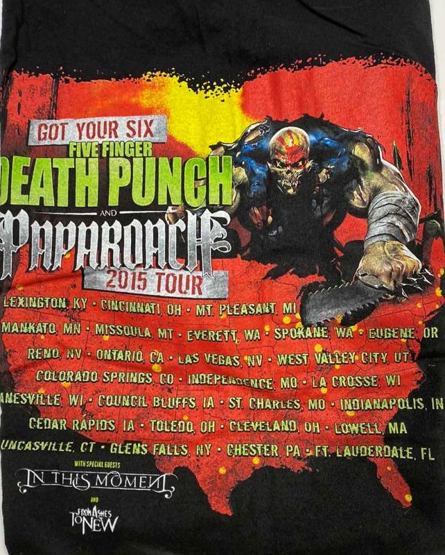 Photo 2 of NEW FIVE FINGER DEATH PUNCH 2015 TOUR T-SHIRT SIZE XL