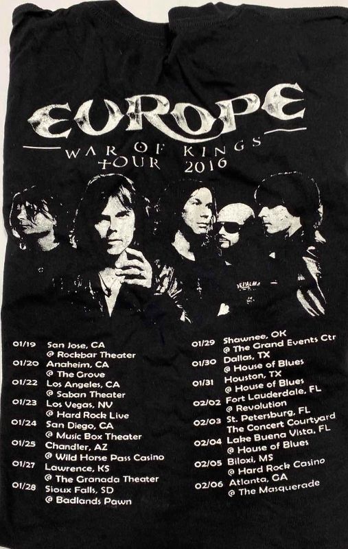 Photo 2 of NEW EUROPE WAR OF KINGS 2016 USA TOUR T-SHIRT NO SIZE TAG, LOOKS LIKE XL