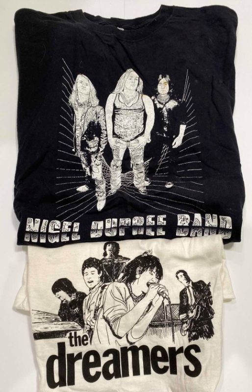 Photo 1 of 2-T-SHIRTS NIGEL DUPREE BAND SIZE 2XL AND THE DREAMERS SIZE M