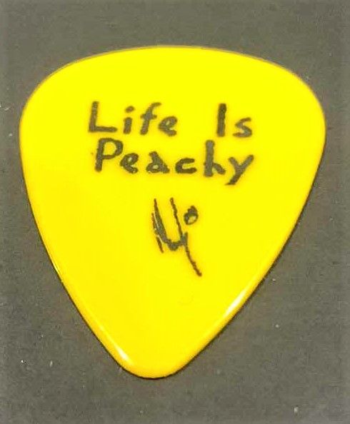 Photo 1 of COLLECTIBLE MEMORABILIA SIGNED GUITAR PICK, KORN LIFE IS PEACHY