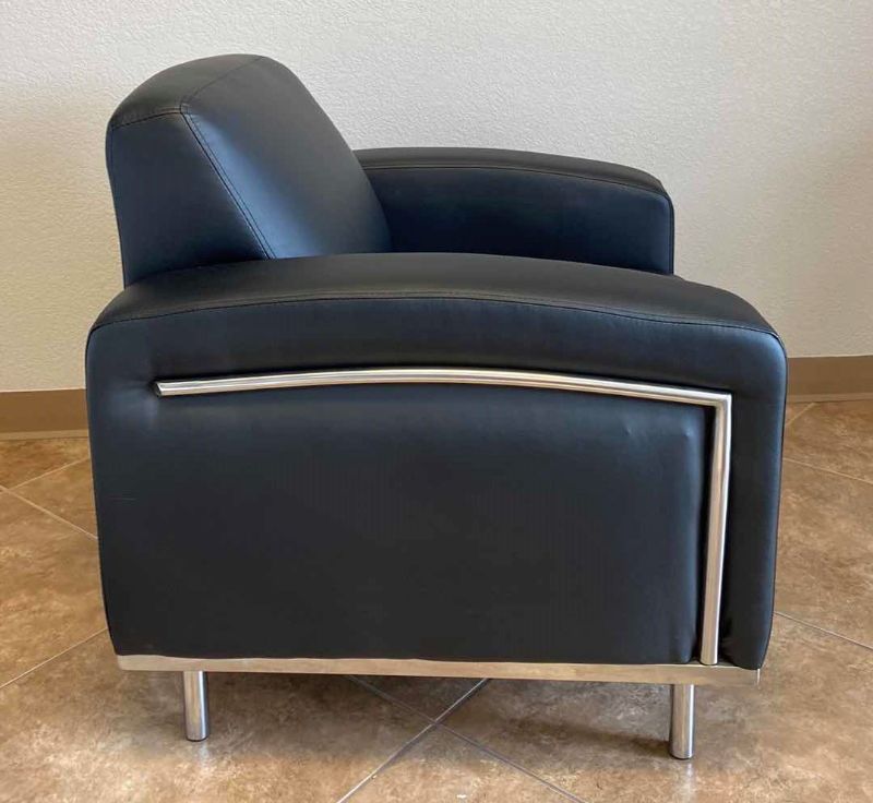 Photo 3 of MODERN BLACK BONDED LEATHER CHAIR BY NORSTAR OFFICE FURNITURE
