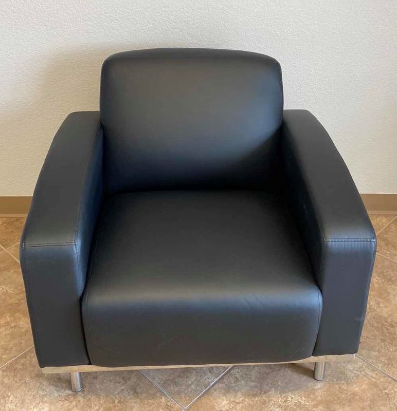 Photo 2 of MODERN BLACK BONDED LEATHER CHAIR BY NORSTAR OFFICE FURNITURE