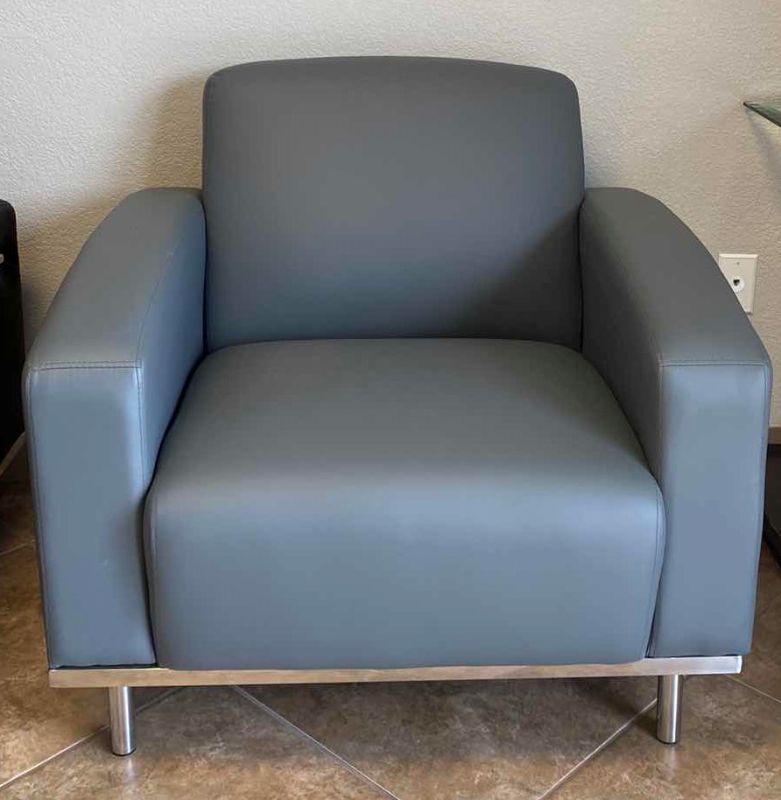 Photo 1 of MODERN GREY BONDED LEATHER CHAIR BY NORSTAR OFFICE FURNITURE