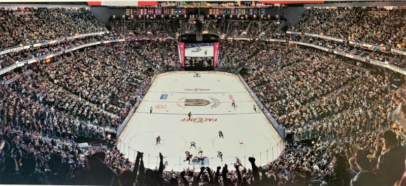 Photo 2 of GOLDEN KNIGHTS LIMITED EDITION PANORAMIC PHOTO TAKEN FIRST REGULAR SEASON HOME GAME OCT 10 2017 40” x 13.5” w COA