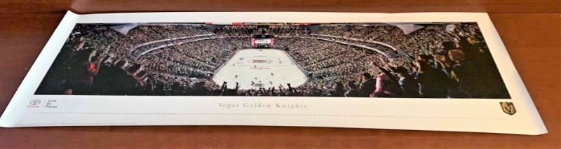 Photo 7 of GOLDEN KNIGHTS LIMITED EDITION PANORAMIC PHOTO TAKEN FIRST REGULAR SEASON HOME GAME OCT 10 2017 40” x 13.5” w COA