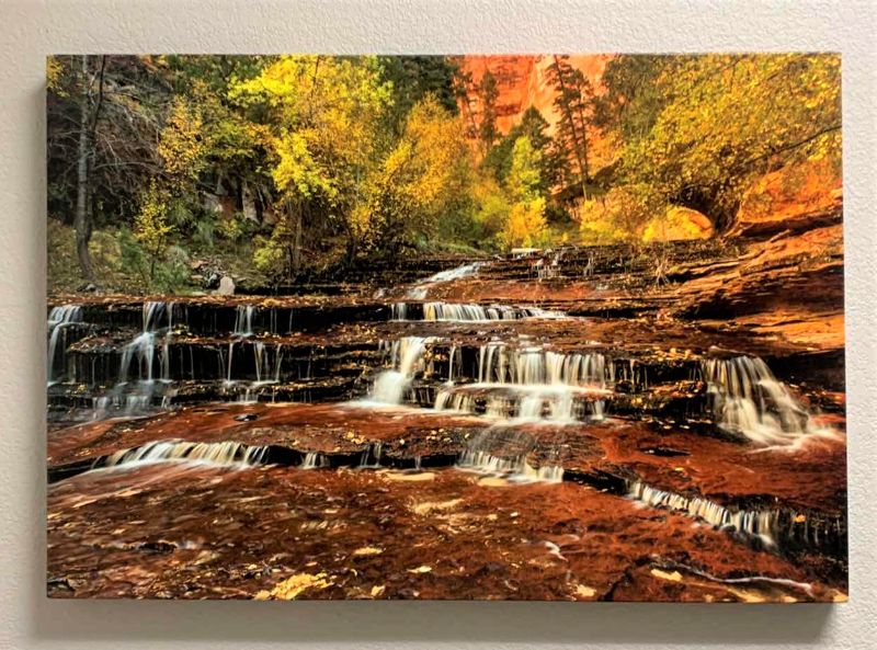 Photo 1 of ARTWORK, STRETCHED CANVAS, FALL NATURE WATERFALL 39” x 27”