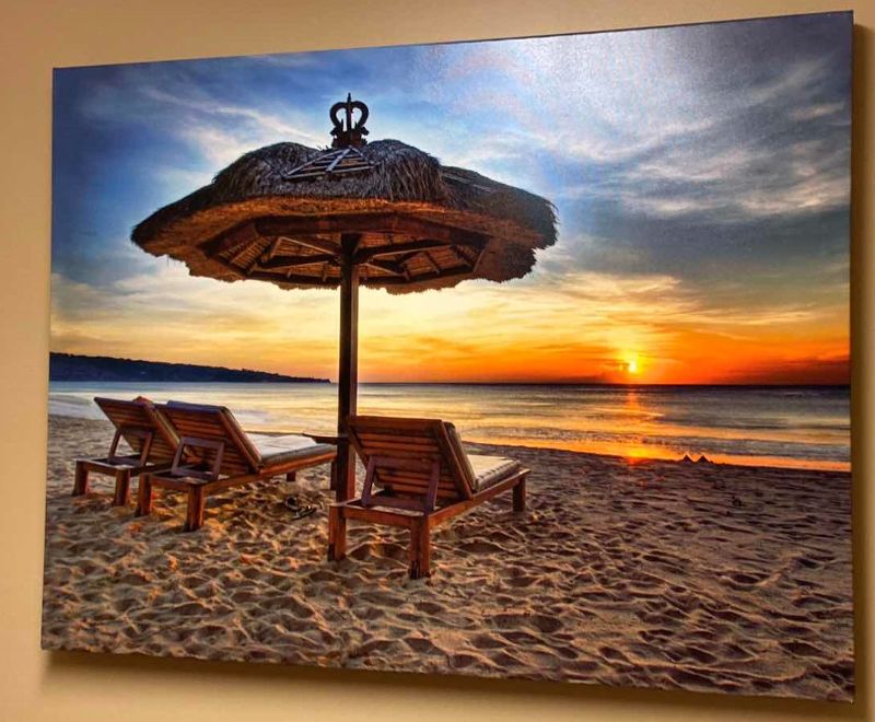 Photo 2 of WRAPPED CANVAS BEACH SCENE ARTWORK 40” X 30”