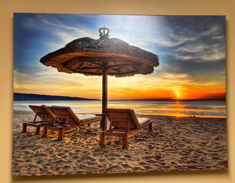 Photo 1 of WRAPPED CANVAS BEACH SCENE ARTWORK 40” X 30”