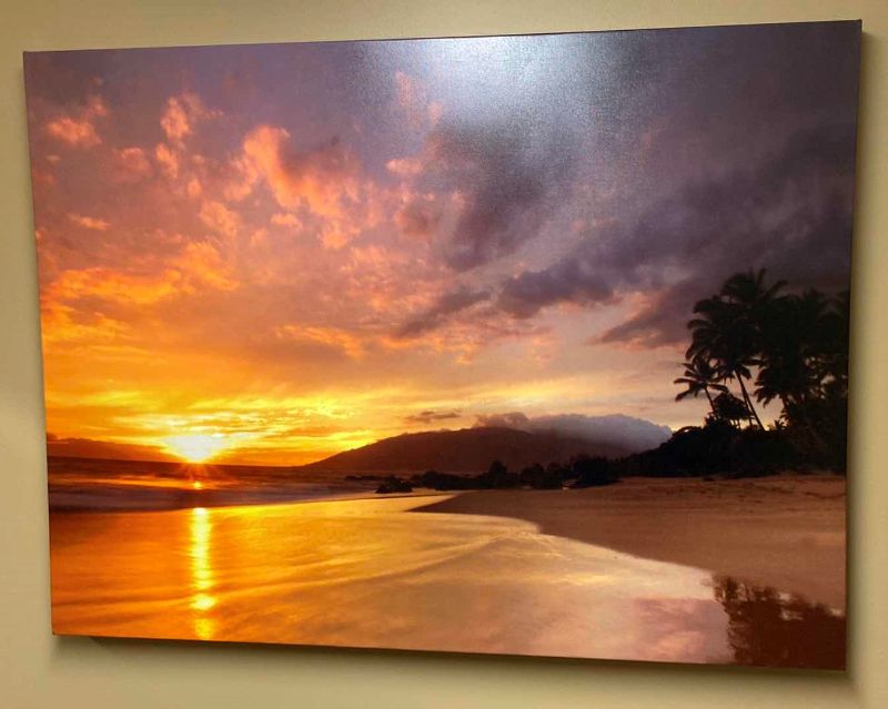 Photo 2 of WRAPPED CANVAS BEACH SCENE ARTWORK 40” X 30”