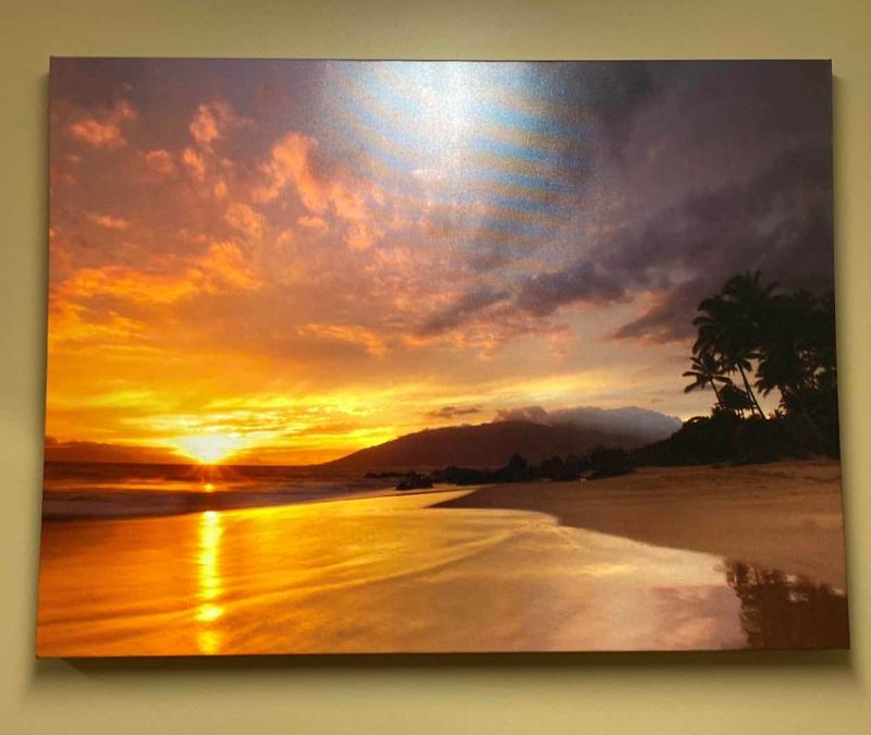 Photo 1 of WRAPPED CANVAS BEACH SCENE ARTWORK 40” X 30”