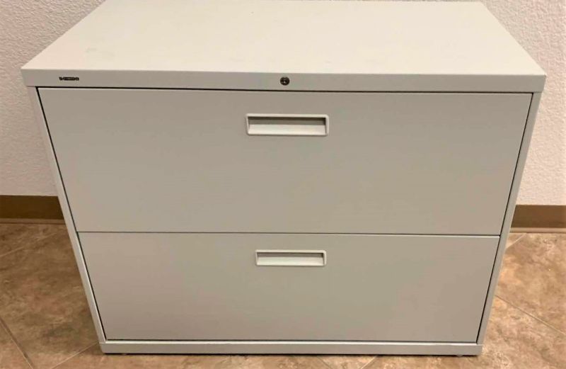 Photo 1 of HON 2 DRAWER METAL FILE CABINET 36” x 19.5”