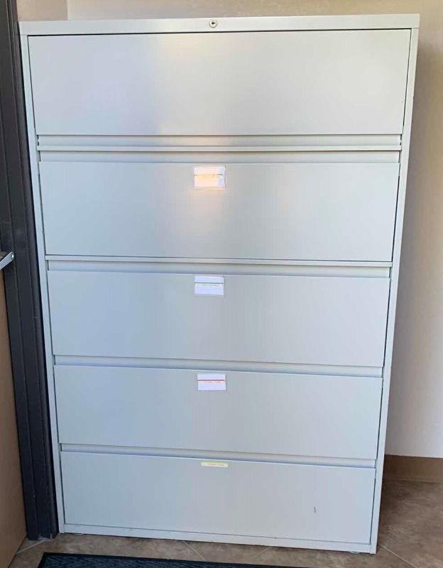 Photo 1 of LARGE 5 DRAWER FILE CABINET 42” x 65” (CONTENTS NOT INCLUDED)