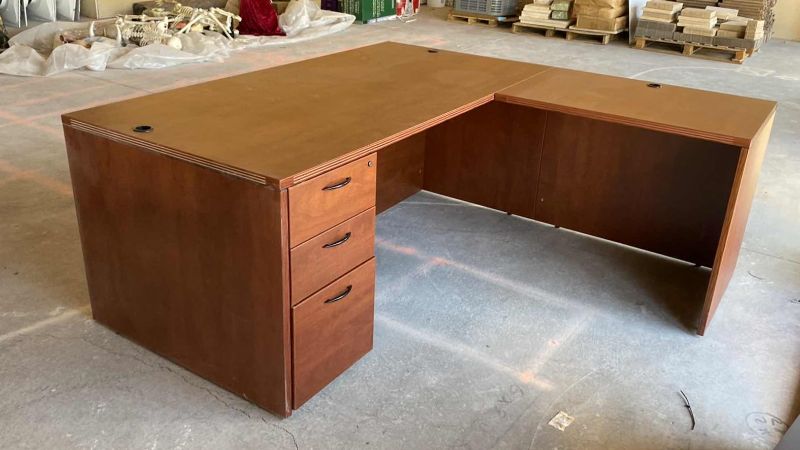 Photo 1 of 3 DRAWER DESK WITH RETURN 71 x 36 x H29, RETURN 35" x 24" H29"