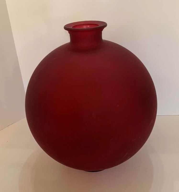 Photo 1 of LARGE CRANBERRY GLASS VASE ( MADE IN SPAIN) 17” x H17”