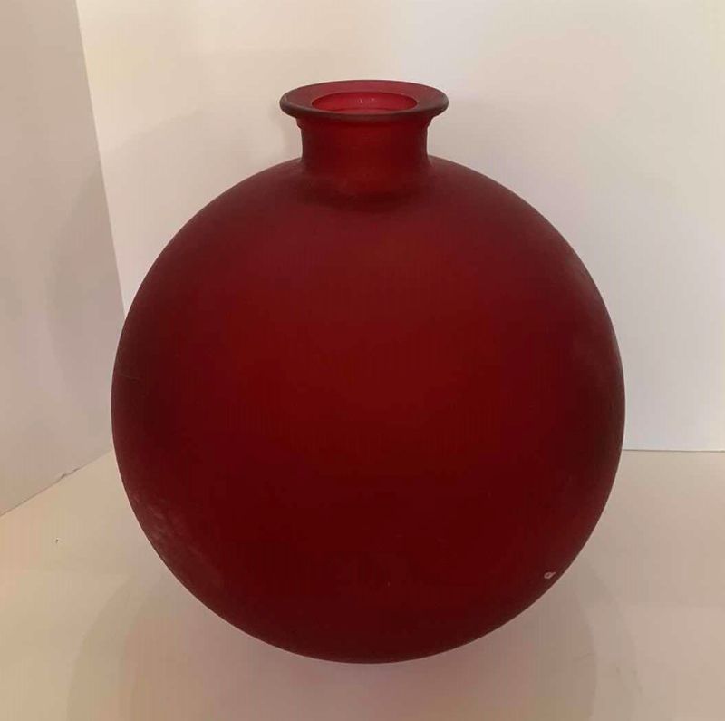 Photo 1 of LARGE CRANBERRY GLASS VASE ( MADE IN SPAIN) 17” x H17”