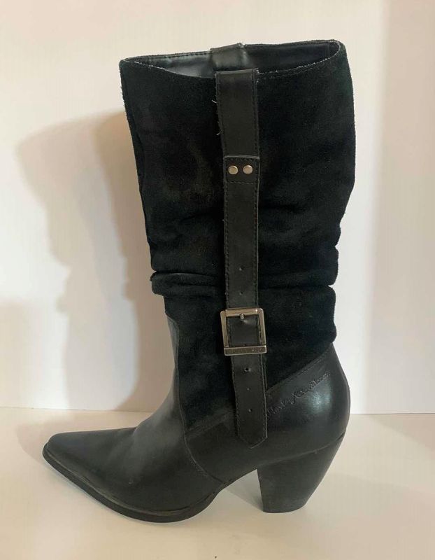 Photo 2 of WOMENS HARLEY DAVIDSON BLACK LEATHER BOOTS, SIZE 7.5