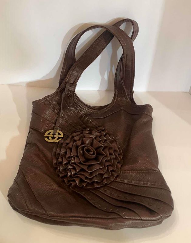 Photo 1 of BROWN WOMEN’S PURSE WITH FLOWER APPLIQUÉ