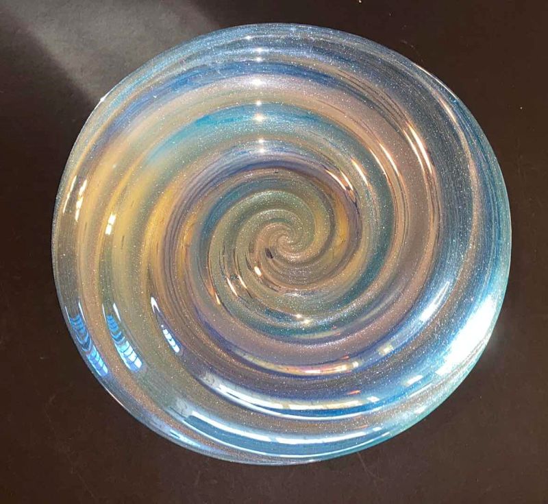 Photo 2 of 17" GLASS SWIRL DISPLAY BOWL