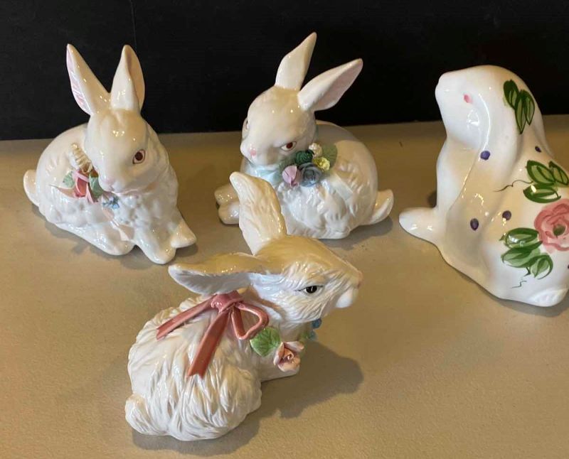 Photo 2 of SET OF 4 BUNNIES LARGEST 8" X H7"