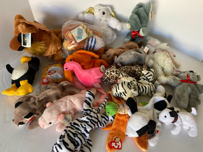 Photo 1 of ASSORTED BEANIE BABIES AND STUFFED ANIMALS