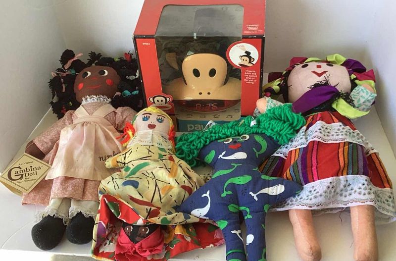 Photo 1 of 5 - PIECE TOY ASSORTMENT: PAUL FRANK CLOCK AND RAG DOLLS