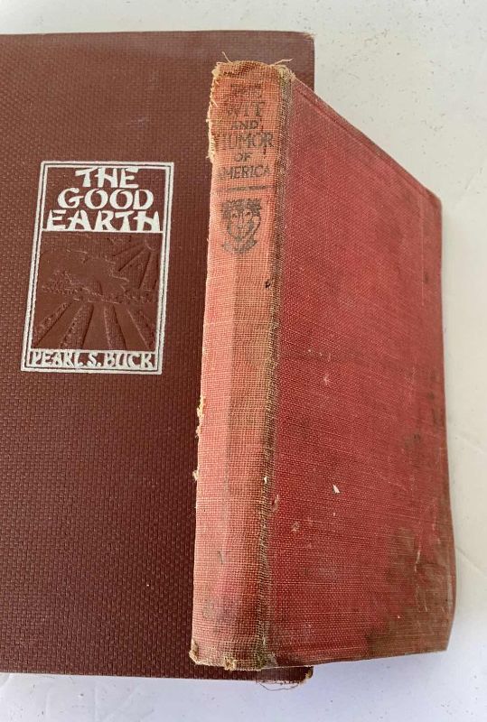 Photo 1 of 2 - VINTAGE BOOKS. THE GOOD EARTH 1934, WIT AND HUMOR IN AMERICA 1907