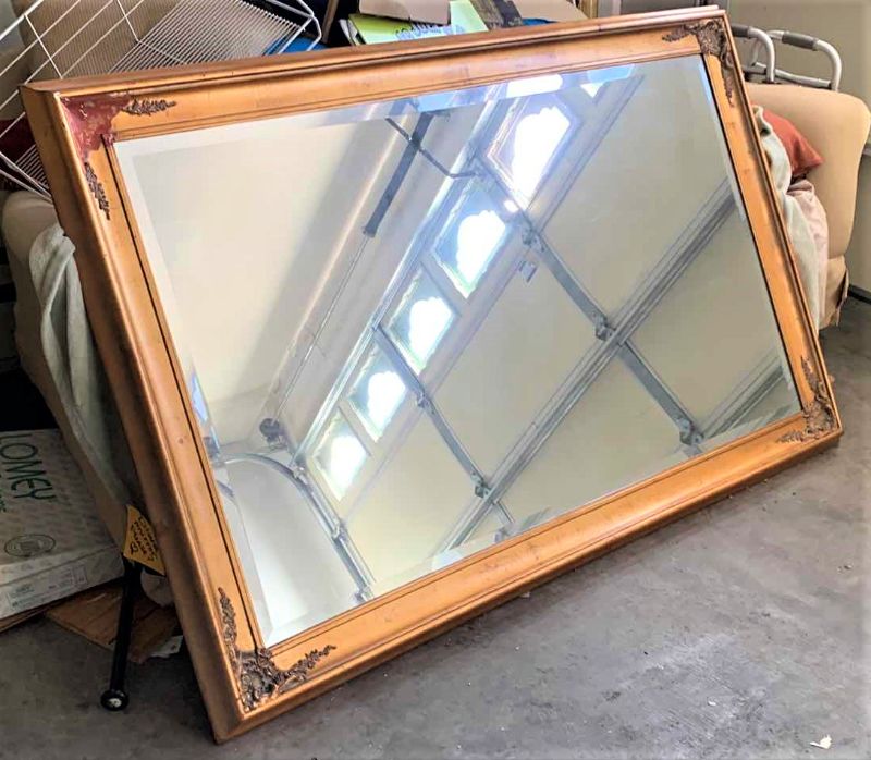 Photo 1 of HOME DECOR - VERY LARGE, HEAVY GOLD FRAMED MIRROR 69” x “46”