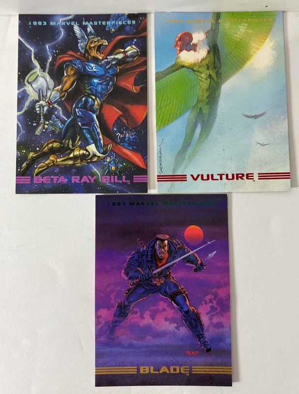 Photo 3 of 7 COLLECTIBLE CARDS 1993 MARVEL MASTERPIECES TRADING CARDS